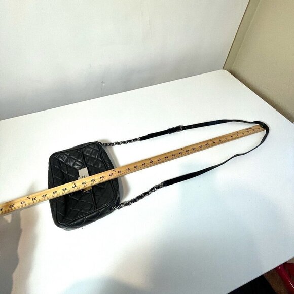 Michael Kors Susannah Quilted Messenger Bag Womens Black Leather Chain Strap - Picture 10 of 11